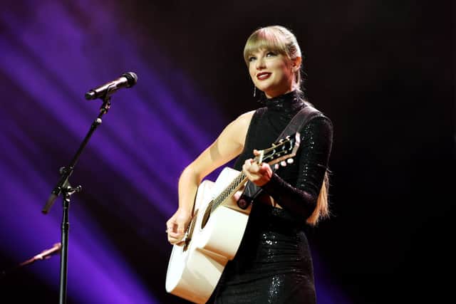 NSAI Songwriter-Artist of the Decade honoree, Taylor Swift performs onstage during NSAI 2022 Nashville Songwriter Awards at Ryman Auditorium on September 20, 2022 in Nashville, Tennessee. (Photo by Terry Wyatt/Getty Images)