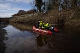 CGI Search teams search the River Wyre for Nicola Bulley. 