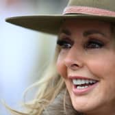 Carol Vorderman arrives on the second day of the Cheltenham Festival.