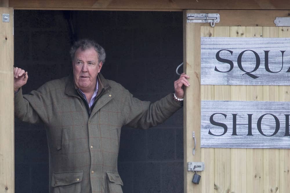 Jeremy Clarkson outside his Diddly Squat farm shop in Chipping Norton, Oxfordshire. 