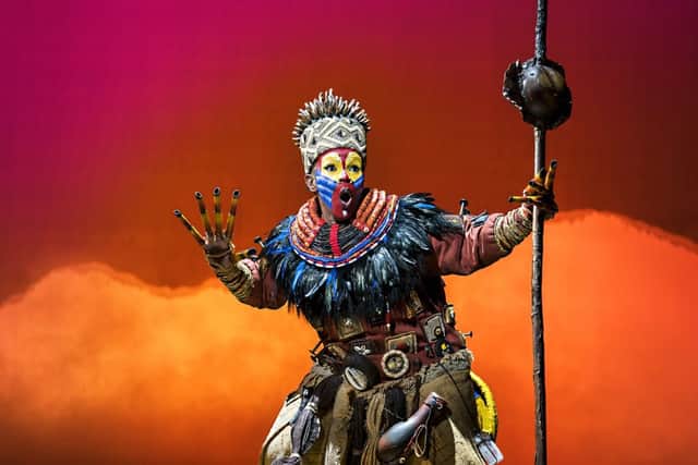 Thandazile Soni (Rafiki) in Disney's The Lion King UK &amp; Ireland tour - Disney (photo: Johan Persson)