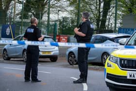 Police forensics continue to search on Castle Canyke, Bodmin. Credit: SWNS