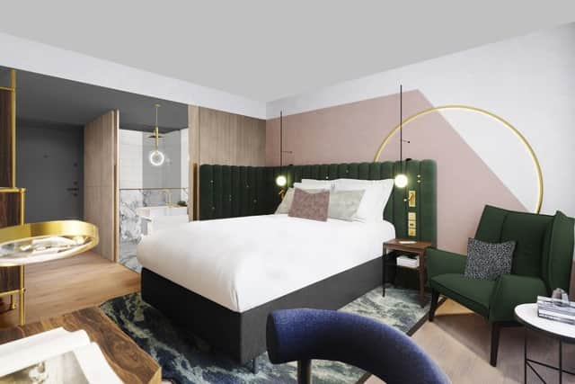 A bedroom of Hotel Indigo, Clerkenwell, London