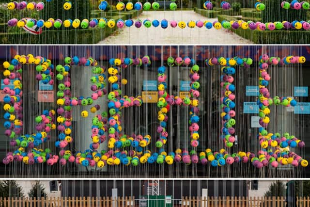 The four National Lottery art installations BUILD, DREAMS, CREATE and CHANGE which have been unveiled in the four nations of the UK. 