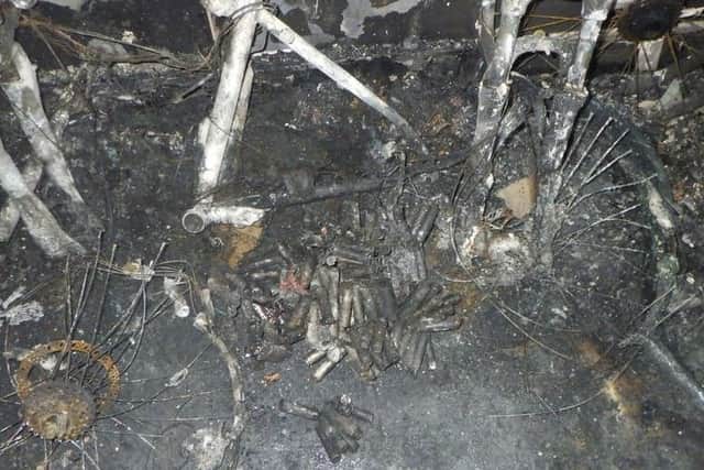 An e-bike owner has been left terrified after his scooter randomly burst into flames