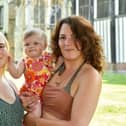 Ruth Clayton with her daughter Rose and baby granddaughter Cora.  