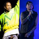 Travis Scott (left) and Central Cee (right) will perform at Rolling Loud Portugal 2023 (Getty Images)