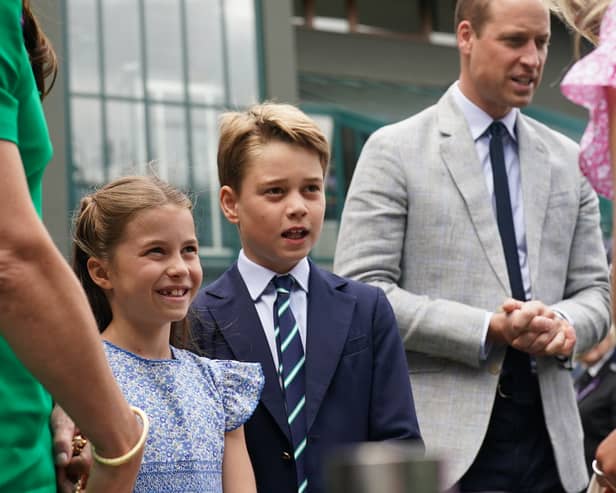 Princess Charlotte and Prince George were at the Wimbledon 2023 men’s final - Credit: Getty