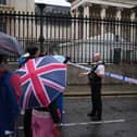 LONDON, ENGLAND - AUGUST 8: Police restrict access outside the British Museum on August 8, 2023 in London, England. The Metropolitan Police said they were called to Museum Street at 10AM after a reported stabbing. A man was subsequently taken to the hospital with a stab wound and another was arrested on suspicion of Grievous Bodily Harm. (Photo by Carl Court/Getty Images)