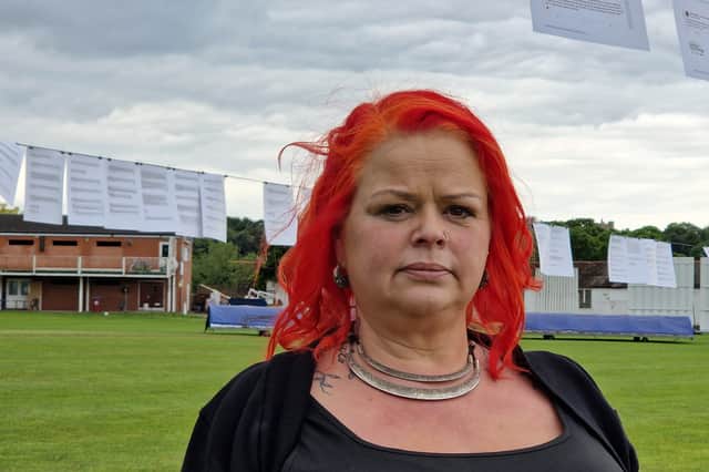 Claire Mercer, founder of Smart Motorways Kill, launched a one-day exhibition at Rotherham Titans Rugby Club to highlight the support to bring back the hard shoulder.