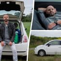 Maciej Bober lives in his Fiat 500 full-time and says he's "happier than ever".