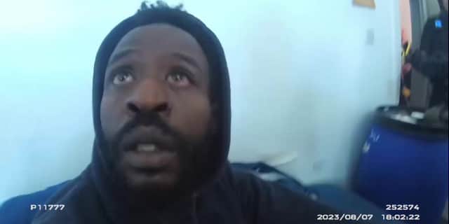 Video grab of the arrest of Samwen Muiruri.