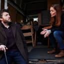 Tom Burke (L) and Holliday Grainger (R) in Strike. 
