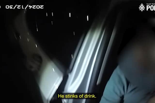 Suspected drunk driver is arrested after he crashed and was found asleep behind the wheel of his car.