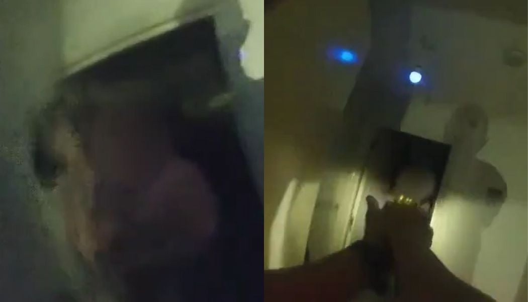 Man swings circular saw at police in terrifying bodycam footage