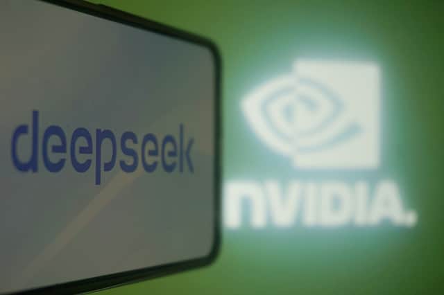 DeepSeek and Nvidia logos