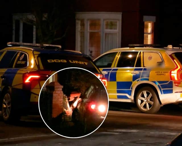Stolen car crashes into wall...and gets seized