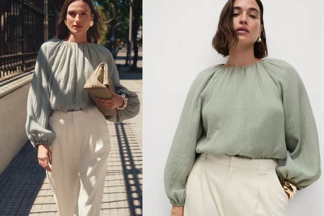 Lyocell Rich Textured Bubble Hem Blouse £35