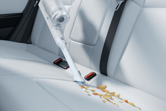 The handheld vacuum has an array of useful attachments