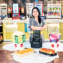 Cake artist Michelle Wibowo with her creations 
