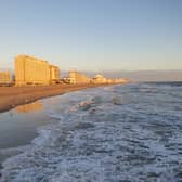 The sun rises on another packed day at Virginia Beach