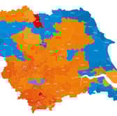 The latest PropCast 'weather map' from property experts at TheAdvisory, showing where it is easiest to sell your house in Yorkshire, based on buyer demand. The most in-demand areas, where there is an extreme buyers' market, are shown in orange and red, with the least in-demand areas in blue.
