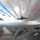 Incredible footage inside Typhoon shows VE Day flypast over London
