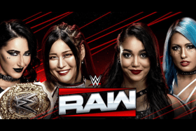 Current Women's World Champion, IYO SKY, teams up with former champion Rhea Ripley to take on the upstart team of Roxanne Perez and Giulia on the May 12 2025 episode of Raw.
