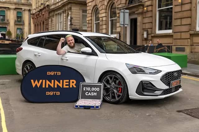 Lewis Denner was in shock and lost for words when his prize was handed over