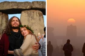 People celebrate the summer solstice at Stonehenge.