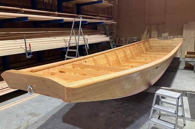 One of the craft being made by the Witti boatbuilder on the Danube
