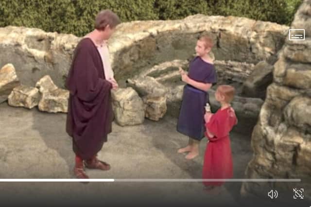 How the virtual reality appears on phone when you scan the QR codes at the Roman Burgus Oberranna by the Danube