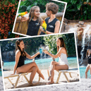 Relaxing with premium drinks, tropical wildlife and white-sand beaches at Discovery Cove Orlando.

