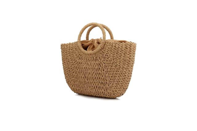 Women's Straw Tote Woven Handle Shoulder Bag