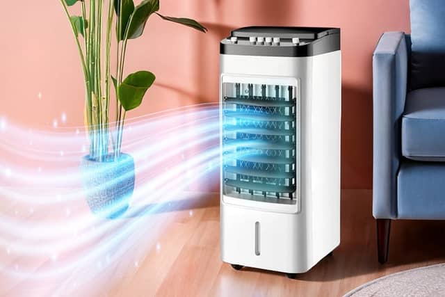 Evaporative coolers work by drawing air over cool water, making the air it expels much more refreshing