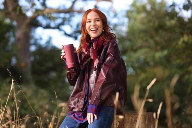 Angela Scanlon teams with Costa Coffee to celebrate the return of its Maple Hazel range by arranging a joyful walk through Epping Forest