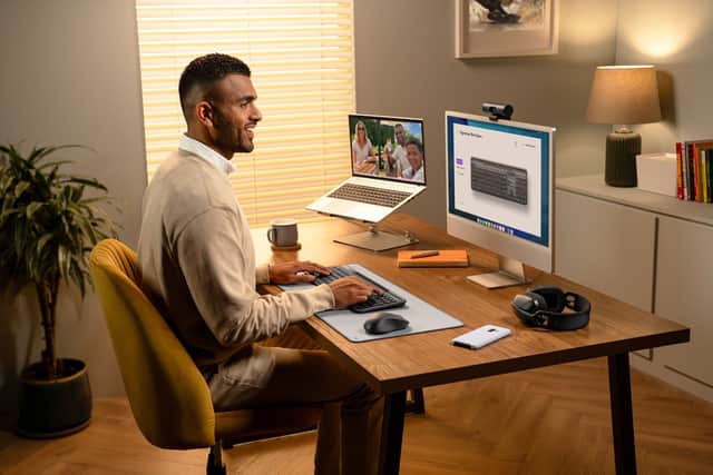 No natural light? No problem. This keyboard can charge up in any space