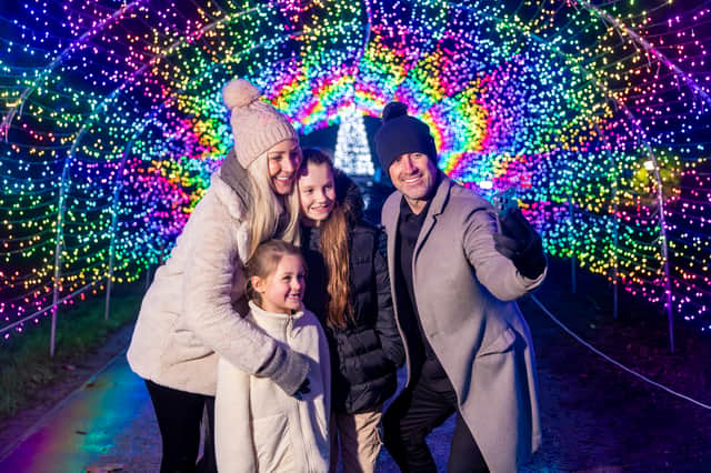 The Light Trail at Warwick Castle is packed with photo moments like this – perfect for festive fun after school or on a winter weekend