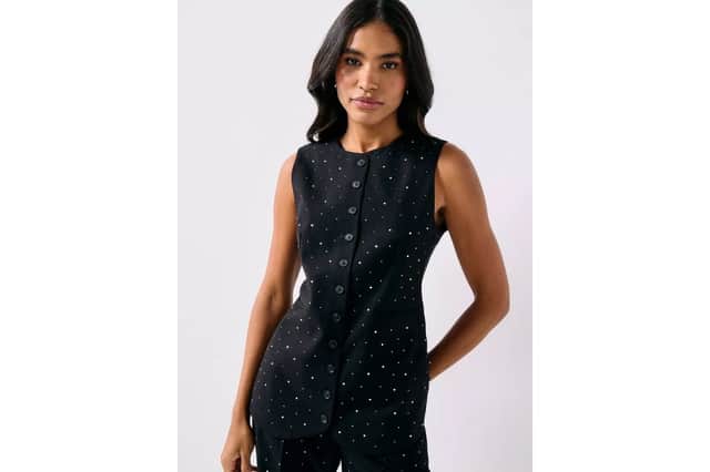 Pieces Michelle rhinestone waistcoat