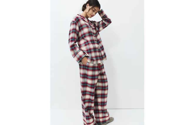 M&S Pure cotton family Christmas checked pyjama set