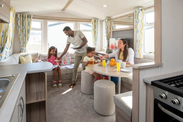 A two-bedroomed caravan has room for a family - and all the mod cons