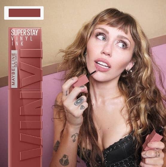 The Maybelline New York Super Stay Vinyl Ink Liquid Lip Colour, as worn by Miley Cyrus, is now on sale on Amazon.