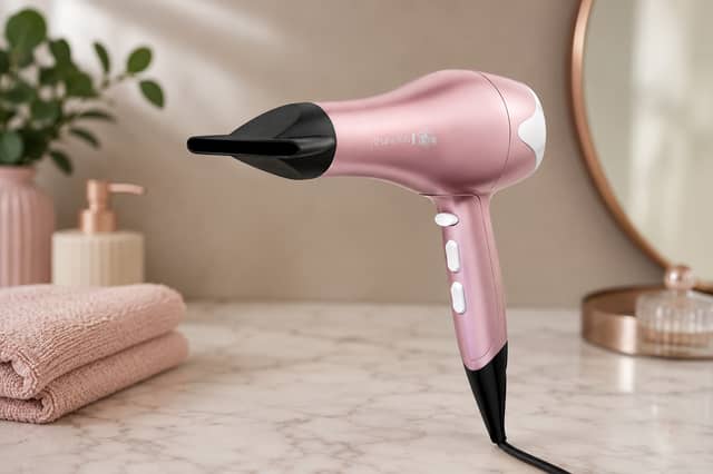 The Remington Shine Therapy hair dryer combines ionic technology with multiple styling settings