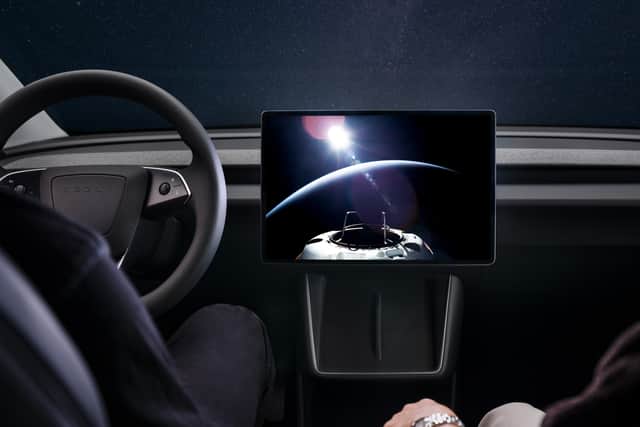 The interior is still brutally minimalist