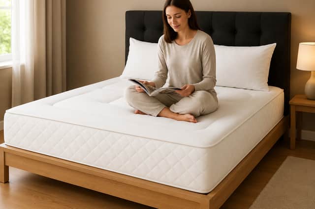The extra-thick memory foam mattress comes in five sizes, from Single to Super King