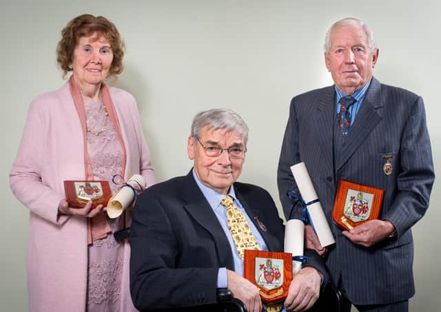 Ryedale District Council’s new Honorary Aldermen Elizabeth Shields, Brian Maud and Robert Wainwright.