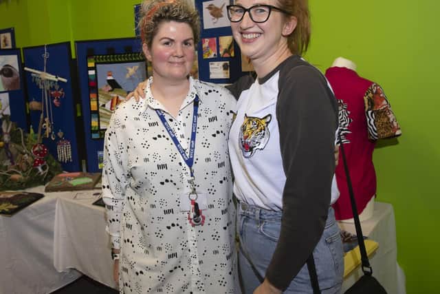 Creative textiles teacher Rachel Shepherdson and student Rosie Welbourn