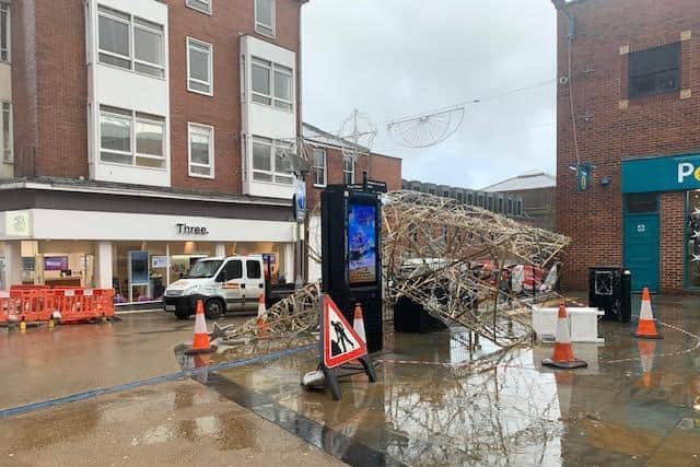 The damage was caused overnight.