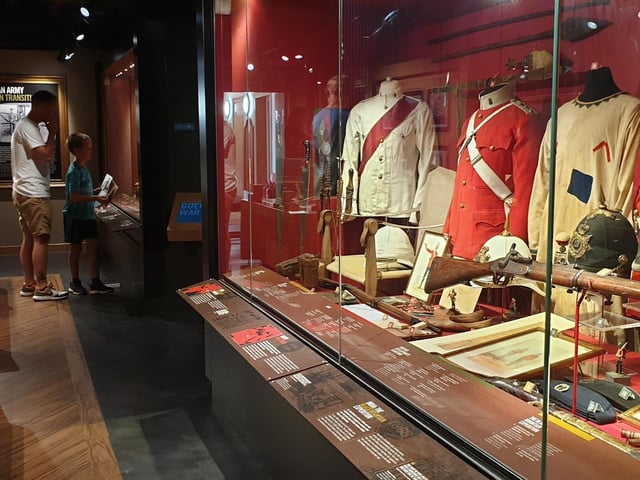 A pristine display of military equipment