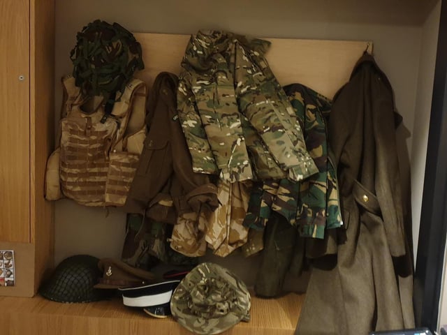Outfits are provide for younger visitors to try out